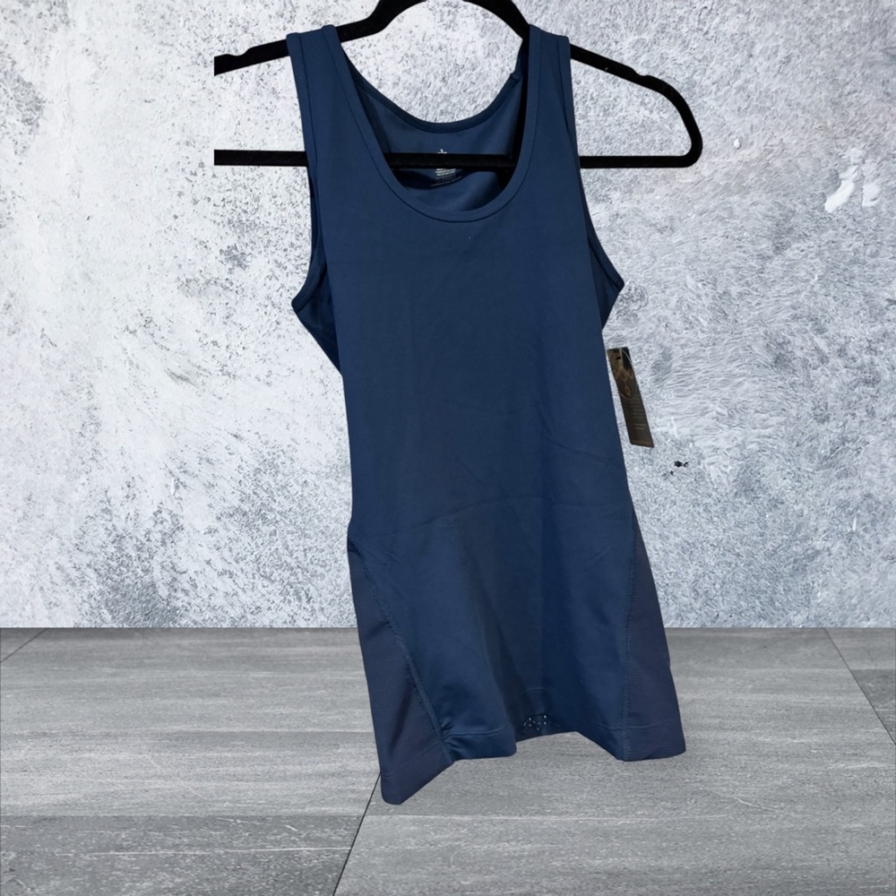Fitted Blue Tank Top with lower back support NWT